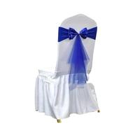 dvegGEE Banda for Silla, 10/50 Piezas de Licra con Banda de Gasa elástica for decoración de Banquetes, Fiestas y Eventos.(Doule Bow Royal,50pcs)