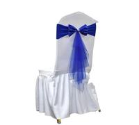 dvegGEE Banda for Silla, 10/50 Piezas de Licra con Banda de Gasa elástica for decoración de Banquetes, Fiestas y Eventos.(Single Bow Royalblue,10 pcs)
