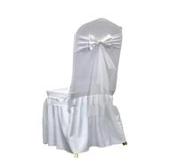 dvegGEE Banda for Silla, 10/50 Piezas de Licra con Banda de Gasa elástica for decoración de Banquetes, Fiestas y Eventos.(Single Bow White,50pcs)