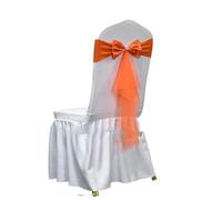 dvegGEE Banda for Silla, 10/50 Piezas de Licra con Banda de Gasa elástica for decoración de Banquetes, Fiestas y Eventos.(Single Bow Orange,50pcs)