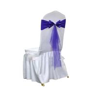 dvegGEE Banda for Silla, 10/50 Piezas de Licra con Banda de Gasa elástica for decoración de Banquetes, Fiestas y Eventos.(Single Bow Da Purple,50pcs)