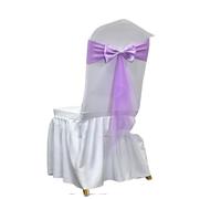dvegGEE Banda for Silla, 10/50 Piezas de Licra con Banda de Gasa elástica for decoración de Banquetes, Fiestas y Eventos.(Singlebow Lig Purple,10 pcs)