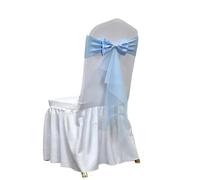 dvegGEE Banda for Silla, 10/50 Piezas de Licra con Banda de Gasa elástica for decoración de Banquetes, Fiestas y Eventos.(Single Bow Sky Blue,50pcs)