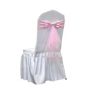 dvegGEE Banda for Silla, 10/50 Piezas de Licra con Banda de Gasa elástica for decoración de Banquetes, Fiestas y Eventos.(Single Bow Pink,10 pcs)