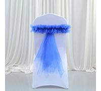 dvegGEE Banda for Silla, 10 Unidades de Banda de Tul for Cubrir Eventos, Fiestas, decoración de hoteles(Blue)