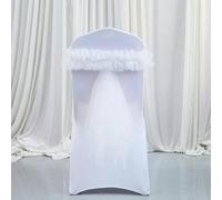 dvegGEE Banda for Silla, 10 Unidades de Banda de Tul for Cubrir Eventos, Fiestas, decoración de hoteles(White)
