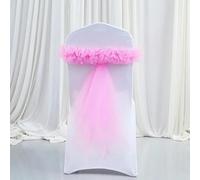 dvegGEE Banda for Silla, 10 Unidades de Banda de Tul for Cubrir Eventos, Fiestas, decoración de hoteles(Pink)