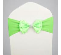 dvegGEE Banda for Silla, 10 Unidades de satén con Lazo elástico de Licra, Ideal for decoración de Banquetes y hoteles.(Green)