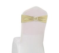 dvegGEE Banda for Silla, 10 Unidades/Lote, Banda Decorativa de Licra for decoración de Fiestas(Light Golden)