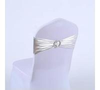 dvegGEE Banda for Silla, 10 Unidades/Lote, Banda Decorativa de Licra for decoración de Fiestas(Silver)