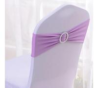 dvegGEE Bandas elásticas de Licra for sillas, 50 Unidades por Lote, con Hebilla Deslizante for decoración, Lazos y Fajas.(Light Purple)