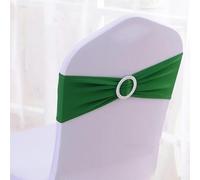 dvegGEE Bandas elásticas de Licra for sillas, 50 Unidades por Lote, con Hebilla Deslizante for decoración, Lazos y Fajas.(Green)