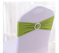 dvegGEE Bandas elásticas de Licra for sillas, 50 Unidades por Lote, con Hebilla Deslizante for decoración, Lazos y Fajas.(Grass Green)