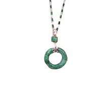 dvegGEE Collar de amuleto Feng Shui, colgante con cierre de crisoprasa de hielo es una moda sencilla y versátil