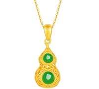 dvegGEE Collar de amuleto Feng Shui, collar de jade, colgante de calabaza, joyería femenina, amuleto de la suerte