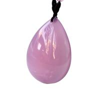 dvegGEE Collares for mujer, colgante de ágata de jade natural, ágata rosa, gota de agua, hibisco y calcedonia.