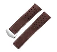 dvegGEE Correa de reloj, correa de reloj con hebilla plegable, correa de cuero genuino for reloj, 20 mm, 22 mm, 24 mm, correa de cuero de vaca gris, negro y marrón(Dark Brown,24 mm)