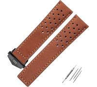 dvegGEE Correa de reloj, correa de reloj con hebilla plegable, correa de cuero genuino for reloj, 20 mm, 22 mm, 24 mm, correa de cuero de vaca gris, negro y marrón(Light Brown,20 mm)