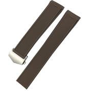 dvegGEE Correa de reloj de silicona, 21 mm 22 mm Correa de reloj de caucho y silicona Accesorios(Brown Silver Buckle,22 mm)