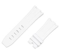 dvegGEE Correa de reloj de silicona, 28 mm, caucho fluorado natural.(White strap,28mm rose buckle)
