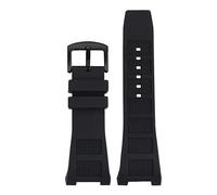 dvegGEE Correa de reloj de silicona, correa de caucho de silicona for hombre, 30 x 16 mm, con hebilla de pasador.(Black black buckle)