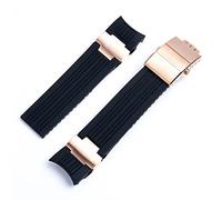 dvegGEE Correa de reloj de silicona, correa de reloj de caucho de silicona suave, correa de muñeca con hebilla plegable(Black Rose set)