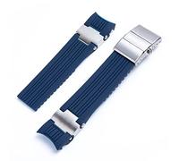 dvegGEE Correa de reloj de silicona, correa de reloj de caucho de silicona suave, correa de muñeca con hebilla plegable(Blue silver set)