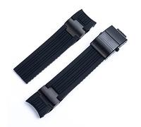 dvegGEE Correa de reloj de silicona, correa de reloj de caucho de silicona suave, correa de muñeca con hebilla plegable(Black Blk Set)