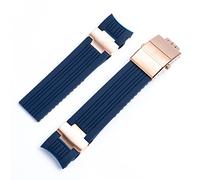 dvegGEE Correa de reloj de silicona, correa de reloj de caucho de silicona suave, correa de muñeca con hebilla plegable(Blue Rose set)