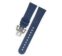 dvegGEE Correa de repuesto de silicona y caucho de 23 mm for reloj, correa suave, brazalete deportivo, accesorios y piezas(Black silver buckle)
