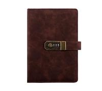 dvegGEE Cuadernos Cuaderno Diario Diario con estuche for bolígrafo Diario de cuero Papel rayado(Coffee)