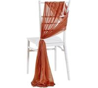 dvegGEE Fajas for sillas, 12 Unidades, for Ceremonias, decoración de pasillos, Despedidas de Soltera, hoteles, decoración de Gasa.(12pcs Rust)