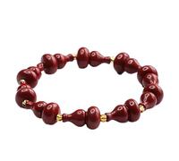 dvegGEE Pulsera de calabaza de cinabrio Feng Shui, pulsera de longevidad y riqueza, pulsera de cristal de talismán fuerte