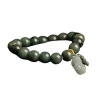 dvegGEE Pulsera de jade Pulsera de riqueza Feng Shui 7A Fei Cui Brazalete de jade Pulseras de cristal verde