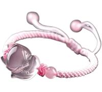 dvegGEE Pulseras con cuentas Feng Shui Riqueza Amuleto Pulsera Brazalete Ajustable Rosa Mozambique