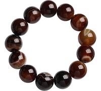 dvegGEE Pulseras de cuentas Pulsera de ágata de musgo natural Pulsera de cuentas de Buda de 16 mm Pulsera de cornalina Feng Shui