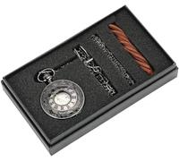dvegGEE Reloj de Bolsillo mecánico de Cuerda Manual con Caja de Metal Plateado y Correa de Piel. Conjuntos de Relojes de Cuerda Manual.
