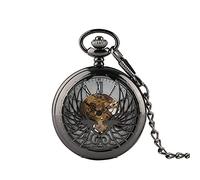 dvegGEE Reloj de Bolsillo mecánico Steampunk con Cadena de Pasador y Tallado Hueco, Estilo Retro.