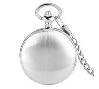 dvegGEE Reloj de Bolsillo, Reloj mecánico de Plata con Textura, Relojes de Bolsillo for Hombres y Mujeres, Reloj de Bolsillo de Cuerda Manual.