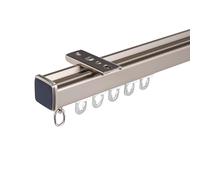 dvegGEE Riel de Cortina de aleación de Aluminio, riel Individual for Ventanas de Sala de Estar y Dormitorio(Champagne Top,180 cm/2 * 90 cm)