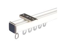 dvegGEE Riel de Cortina de aleación de Aluminio, riel Individual for Ventanas de Sala de Estar y Dormitorio(White Top,90 cm/3ft)