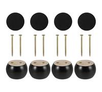 DVERFSWEV-GH Patas de Madera for Muebles, reemplazo de Muebles DIY, Patas de sofá, Muebles Minimalistas Modernos de Madera, Patas de sofá for decoración del hogar(Black 4Pcs)