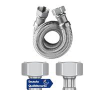 DVGW - Manguera blindada (3/4-1", 30-150 cm, DN25&DN19, conexión de agua, calefacción, sistema de ablandamiento (30 cm, tuerca de unión de 1 pulgada en ambos lados)