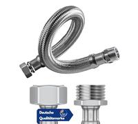 DVGW - Manguera blindada (3/4-1 pulgadas, 30-150 cm, DN25&DN19, conexión de agua, calefacción, sistema de ablandamiento (80 cm, rosca exterior de 1 pulgada x 1 pulgada Tuerca de unión manguera