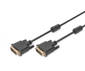 DVI connection cable, DVI(24+1), 2x ferrit M/M, 10.0m, DVI-D Dual Link, bl