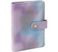 DVMSIEF Cuaderno De Hojas Sueltas Carpeta de presupuesto A5/A6, cubierta cuaderno planificador, manual hojas sueltas PU, 6 archivador con agujeros, papel for Agenda y diario(Color Purple,A5)