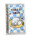 DVMSIEF Cuaderno De Hojas Sueltas Libro de contabilidad mano belleza, libro en espiral dibujos animados, cuaderno estudiante estilo lindo, hojas sueltas desmontable, papelería oficina(02)