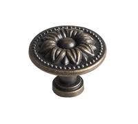 dvnFWKc botones de gabinete, Tiradores de cajón, paquete 6, bronce verde, con un solo orificio, redondos, for puerta gabinete antigua(31 * 25mm)