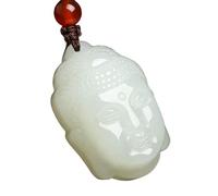dvnFWKc Collar vintage natural, Colgante de Buda Jade Cabeza Collar con 1 Uds