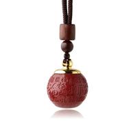 dvnFWKc Collar vintage natural, Colgante de cinabrio mineral natural, amuleto cien bendiciones, 1 pieza